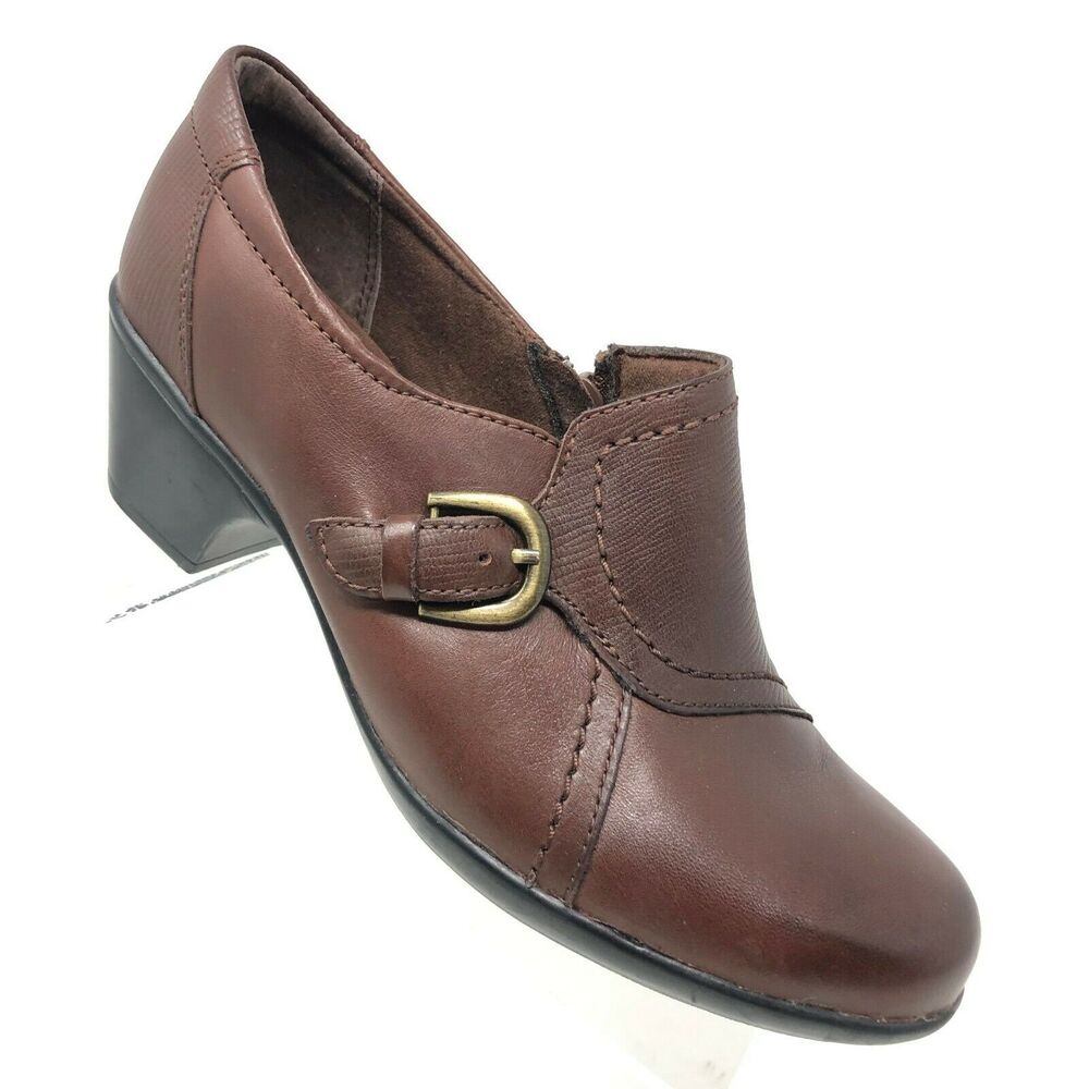 Clarks Women's Shoes Size 7 N Bendables Ingalls Ocean Bootie Brown Monk Strap